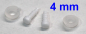 Preview: Sicherheitsaugen 4 mm Knopfaugen weiß durchgefärbt rund 2