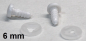 Preview: Sicherheitsaugen 6 mm Knopfaugen weiß durchgefärbt rund 2