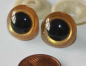 Preview: 1 Paar Sicherheitsaugen Gold dunkel metallic