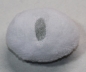 Preview: 1 Mund weiß mit schwarzer Stickerei zum Annähen ca. 3,5 cm x 2,8 cm aus Stoff