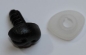 Preview: Sicherheitsnase 15 mm x 11 mm Hund hart schwarz glänzend mit Sicherheitsscheibe
