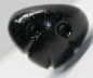 Preview: Sicherheitsnase 17 mm x 22 mm Hund hart schwarz glänzend mit Sicherheitsscheibe