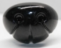 Preview: Sicherheitsnase 19 mm x 23 mm Hund hart schwarz glänzend mit Sicherheitsscheibe