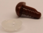 Preview: Sicherheitsnase 12 mm x 9 mm Hund hart braun glänzend mit Sicherheitsscheibe