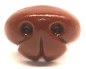 Preview: Sicherheitsnase 20 mm x 14 mm Hund hart braun glänzend mit Sicherheitsscheibe