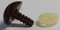 Preview: Sicherheitsnase 18 mm x 13 mm Rillen hart dunkelbraun glänzend mit Sicherheitsscheibe