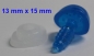 Preview: Sicherheitsnase dreieckig hart blau Glitter mit Sicherheitsscheibe
