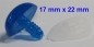 Preview: Sicherheitsnase dreieckig hart blau Glitter mit Sicherheitsscheibe