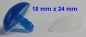 Preview: Sicherheitsnase dreieckig hart blau Glitter mit Sicherheitsscheibe