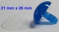 Preview: Sicherheitsnase dreieckig hart blau Glitter mit Sicherheitsscheibe