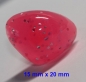 Preview: Sicherheitsnase dreieckig hart pink Glitter mit Sicherheitsscheibe