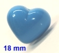 Preview: Sicherheitsnase Herz hart blau glänzend mit Sicherheitsscheibe
