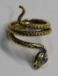 Preview: Ring Schlange goldfarben blaue Steine