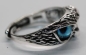 Preview: Ring Greifvogel silbern blau