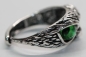 Preview: Ring Greifvogel silbern grün