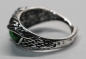Preview: Ring Greifvogel silbern grün