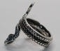 Preview: Ring Schlange silbern blaue Steine