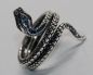 Preview: Ring Schlange silbern blaue Steine