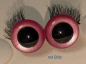 Preview: 1 Paar Sicherheitsaugen 18 mm Rosa metallic mit Wimpern
