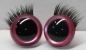 Preview: 1 Paar Sicherheitsaugen 21 mm Rosa metallic mit Wimpern