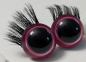 Preview: 1 Paar Sicherheitsaugen 21 mm Rosa metallic mit Wimpern
