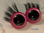 Preview: 1 Paar Sicherheitsaugen 21 mm Rosa metallic mit Wimpern