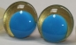 Preview: 1 Paar Sicherheitsaugen trapezoid 25 mm gold metallic Pupille blau