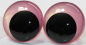 Preview: 1 Paar Sicherheitsaugen 28 mm Neon Pink irisierend metallic Schielaugen