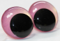 Preview: 1 Paar Sicherheitsaugen 28 mm Neon Pink irisierend metallic Schielaugen