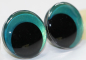 Preview: 1 Paar Sicherheitsaugen trapezoid 25 mm Türkisgrün irisierend metallic Schielaugen