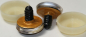Preview: Sicherheitsaugen trapezoid 25 mm Gold irisierend metallic Schielaugen 4