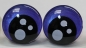Preview: 1 Paar Sicherheitsaugen trapezoid 25 mm violett metallic Pupille schwarz mit weißen Punkten