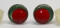 Preview: 1 Paar Sicherheitsaugen trapezoid 18 mm grün metallic rote Pupille Schielaugen
