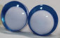 Preview: 1 Paar Sicherheitsaugen trapezoid 16 mm blau metallic weiße Pupille Schielaugen