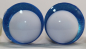 Preview: 1 Paar Sicherheitsaugen trapezoid 16 mm blau metallic weiße Pupille Schielaugen