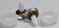 Preview: Sicherheitsaugen trapezoid 14 mm braun metallic weiße Pupille Schielaugen 4