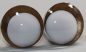 Preview: 1 Paar Sicherheitsaugen trapezoid 16 mm braun metallic weiße Pupille Schielaugen