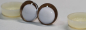Preview: 1 Paar Sicherheitsaugen trapezoid 16 mm braun metallic weiße Pupille Schielaugen