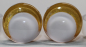 Preview: 1 Paar Sicherheitsaugen trapezoid 14 mm gold metallic weiße Pupille Schielaugen