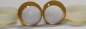 Preview: 1 Paar Sicherheitsaugen trapezoid 16 mm gold metallic weiße Pupille Schielaugen