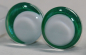 Preview: 1 Paar Sicherheitsaugen trapezoid 14 mm grün metallic weiße Pupille Schielaugen