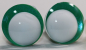 Preview: 1 Paar Sicherheitsaugen trapezoid 16 mm grün metallic weiße Pupille Schielaugen