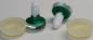 Preview: 1 Paar Sicherheitsaugen trapezoid 16 mm grün metallic weiße Pupille Schielaugen