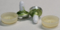 Preview: 1 Paar Sicherheitsaugen trapezoid 16 mm hellgrün metallic weiße Pupille Schielaugen