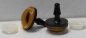 Preview: Sonderangebot: 1 Paar Sicherheitsaugen 18 mm kleine geschlitzte Pupillen orangegelbgrün schimmernd verschiedenfarbige Iris