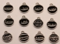 Preview: 1 Anhänger Sternzeichen Tierkreiszeichen aus Metall schwarz silber ca. 11 mm