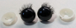 Preview: 1 Paar Sicherheitsaugen 18 mm Teddy schwarz durchgefärbt mit Wimpern