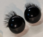 Preview: 1 Paar Sicherheitsaugen 18 mm Teddy schwarz durchgefärbt mit Wimpern