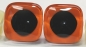 Preview: 1 Paar Sicherheitsaugen trapezoid orange 24 mm quadratisch