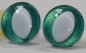Preview: 1 Paar Sicherheitsaugen trapezoid emerald grün metallic 25 mm Katze Drache weiße Pupille
